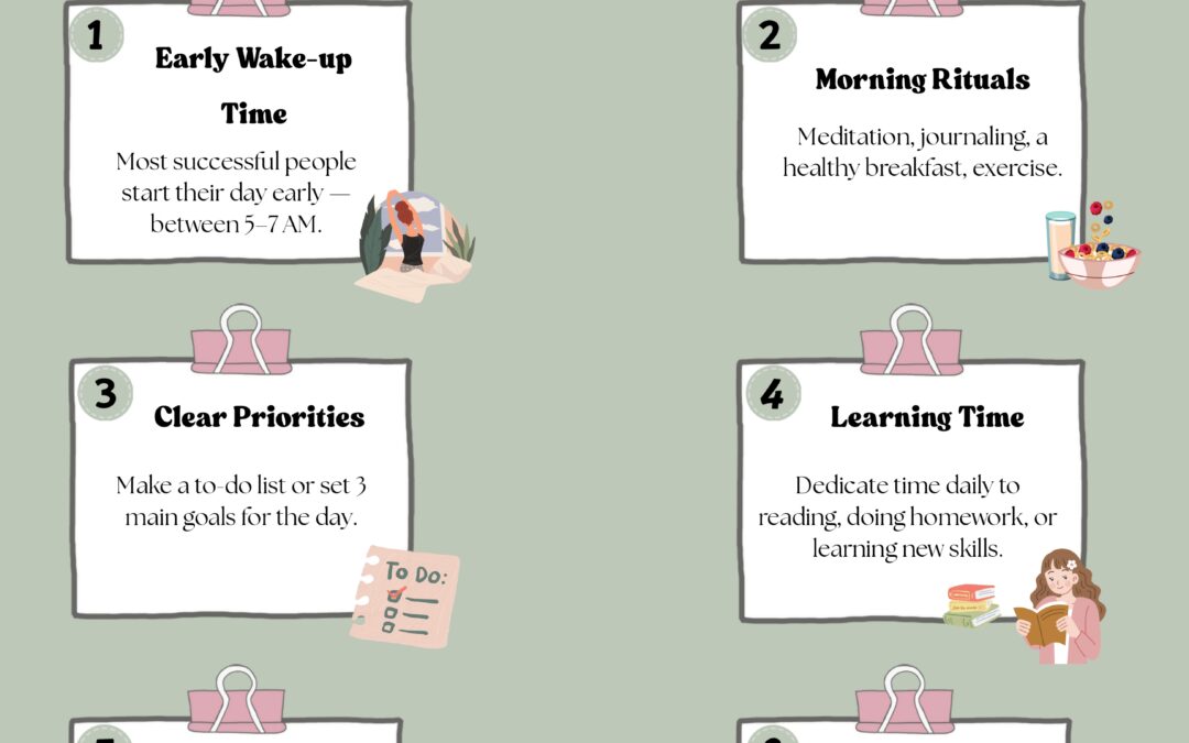 INFOGRAPHIC DAILY ROUTINE FOR SUCCESSFUL PEOPLE